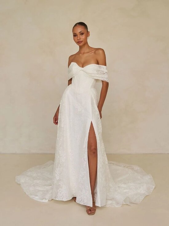Madi Lane Dresses & Skirts - Madi Lane Westyn Gown - Ivory Strapless Lace Wedding Dress